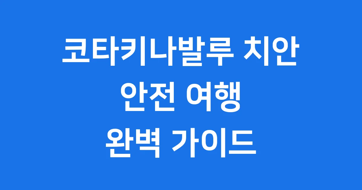 코타키나발루 치안 안전하게 여행하는 방법 코타키나발루 치안 안전하게 여행하는 방법