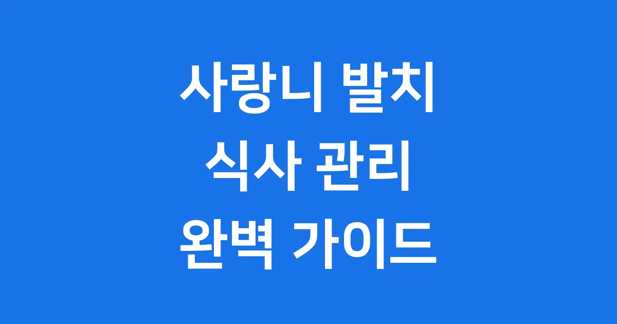 사랑니 발치 후 식사 중요성 회복 음식 총정리