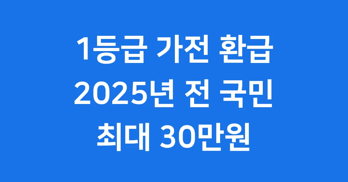 1등급 가전 환급 2025년 신청방법 최대 30만원 1등급 가전 환급 2025년 신청방법 최대 30만원
