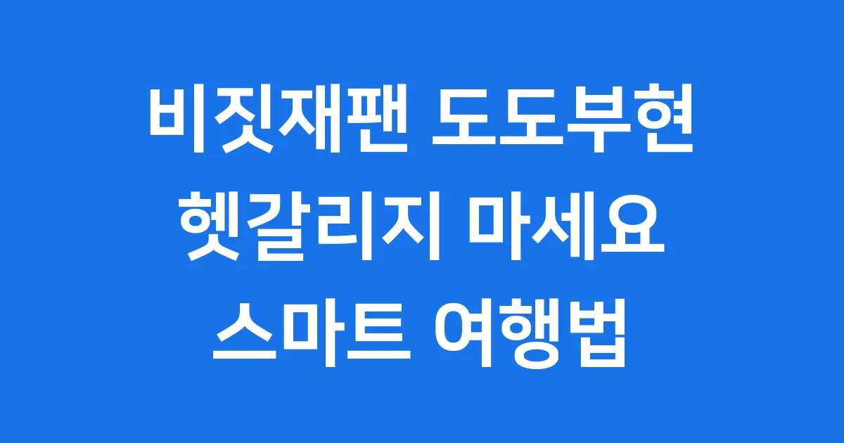 비짓재팬 도도부현 입력방법 2025년 최신 정보