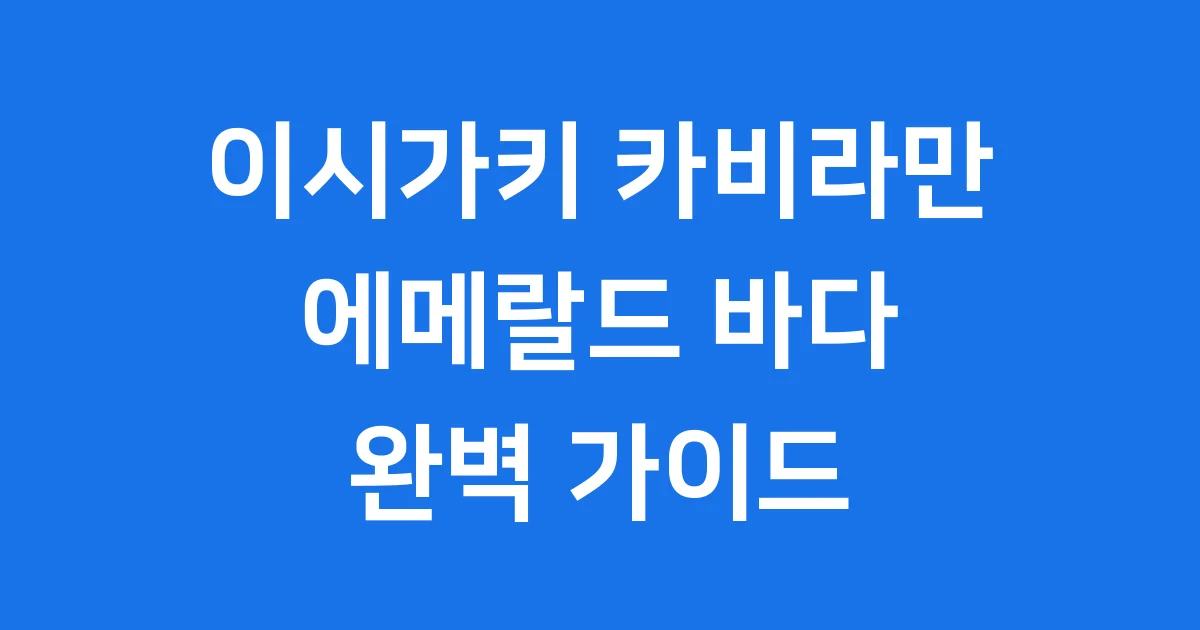 이시가키 카비라만 아름다운 바다 여행
