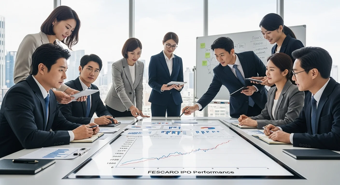 회의실에서 투자 가치를 논의하는 전문가들